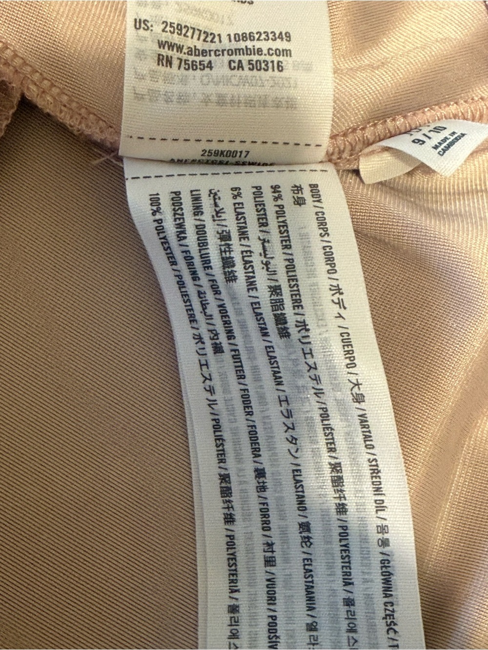 abercrombie kids Velvet Slip Dress in Dusty Pink - Picture 4 of 5
